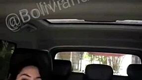 is mimi naked in the guy's car heading to the motel to give it to him?