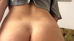 Cute teen fingers her shaved pussy before dildo fucking - maiskii