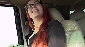 Skinny redhead Nora cums hard