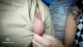 sucking and licking daddys balls in bedroom