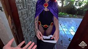 Ravena Redhead Blows Tura's Big Cock