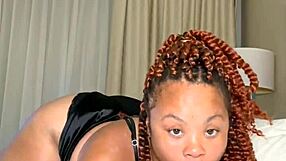 A thick redbone milf is caught while making her pussy squirt in a homemade scene