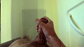 Amateur masturbates in shower