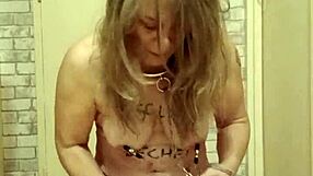 Feeling Humiliated As Female Slave Self-Spanks With Belt In Intense Session