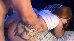 Friend's boyfriend fucks me doggy and cums on ass!