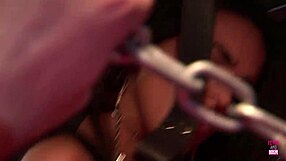 A Brunette Binds Him And Rides His Cock And Strapon