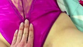 Purple Satin Lingerie Thong Fuck Play