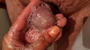 Hot Stepbrother Receives Shower Pleasure While Wife is Away