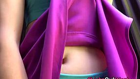 Wow, skinny hairy aussie in solo outdoor reality uses putter to toy herself