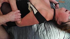 horny thick milf gets bent over by muscular guy with thick cock