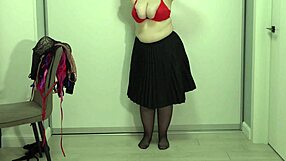 Mature Teacher Tries Work Bras, Big Gorgeous Boobs Jump Out, Saggy Tits Exposed