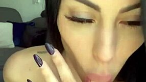 Horny girl rides dildo to squirting climax