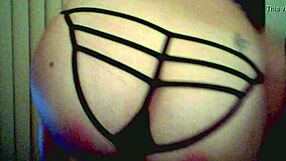 wife in thongs gets cumshot tribute