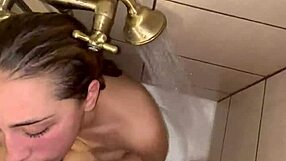 sexy girl enjoys golden shower and pee play