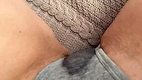 rubbing my huge dripping pussy lips through panties until squirting orgasm leg twitch