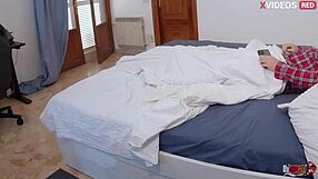 StepMom Sees Stepson Jerking Huge Cock Invites Ass Pussy Creampie Deepthroat