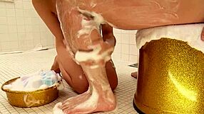 An old guy enjoys uncensored soapy nuru massage sex with a petite teen in Japan