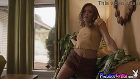 Katie Kush exposes her cute hairy brunette pussy