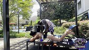 stacxxxs day at the pool with hawaiian angel bareback creampie doggystyle