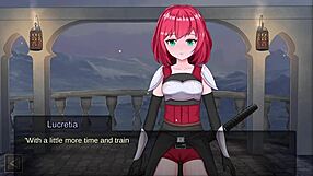 in slave lord realms of bondage gameplay, futanari kaylin gives fu�massage to bound lesbian slave submitting fully