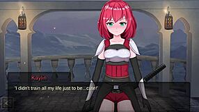 in slave lord realms of bondage gameplay, futanari kaylin gives fu�massage to bound lesbian slave submitting fully