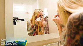 Reunited couple enjoys a quiet hotel room meeting