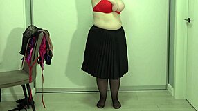 Mature Teacher Tries Work Bras, Big Gorgeous Boobs Jump Out, Saggy Tits Exposed