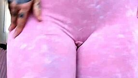 milf melody radford sheer gym leggings close-up