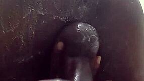 Watch sexyjayla254 stroke that big black cock in the shower?