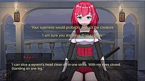 in slave lord realms of bondage gameplay, futanari kaylin gives fu�massage to bound lesbian slave submitting fully