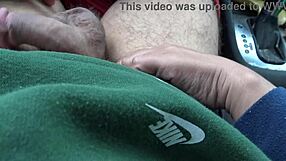 Busty French Stepmom Gropes Stepson's Cock in Moving Car