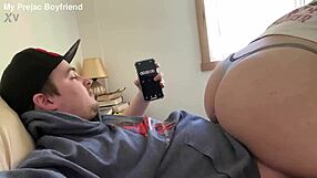 amateur couple's assjob timer challenge fails early so premature cummer fucks big ass anyway