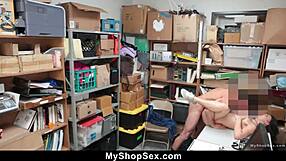 Thief's tight pussy saves her from jail via burglar cock ride