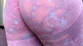 milf melody radford sheer gym leggings close-up