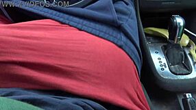 Busty French Stepmom Gropes Stepson's Cock in Moving Car