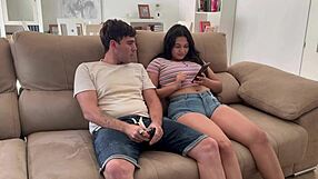 the trick to get your cock sucked deep on a date with this cute brunette escort