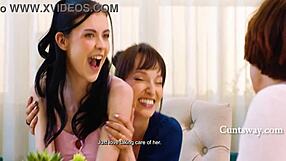 Does she love riding stepmom's dildo enough while social worker watches?