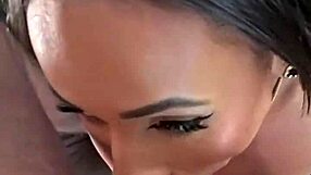 Skinny teen latina brunette rims balls deepthroats big cock cum in mouth