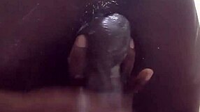 Watch sexyjayla254 stroke that big black cock in the shower?