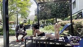 stacxxxs day at the pool with hawaiian angel bareback creampie doggystyle