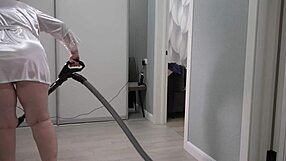 a home camera watches a mature housewife with a thick ass under a short robe and big boobs chubby milf behind the scenes pawg