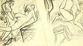 Detailed Vintage Drawings Depicting Antique Scenes From Retro Eras