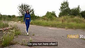 public pickup guy pays hot jogger for outdoor pussy fuck