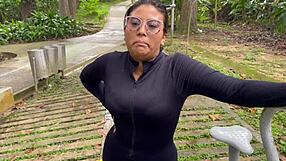 I fuck stranger with big cock in public park almost caught!