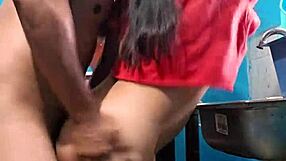 mexican amateur girl fucked while washing dishes!