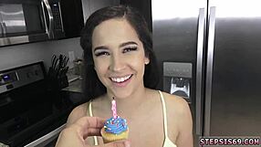 Big Tits Teen Gets Anal Blowjob And Devirginized For Birthday