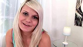 tosh locks 19 yo blonde cutie gives huge cock pov blowjob and swallows cum