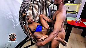 Betty's Creamy Pussy Rammed Deep on Swing by Big Black Cock