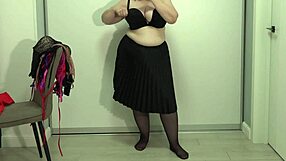 Mature Teacher Tries Work Bras, Big Gorgeous Boobs Jump Out, Saggy Tits Exposed