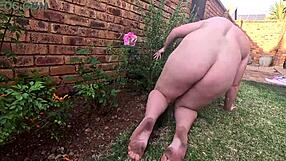 Small Boobs Pawg Releases Huge Pee On Rose Bush Outdoors